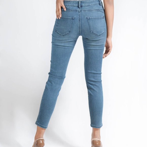 OLGYN Skinny Fit Stretch Medium Blue Denim Pant - Picture 2 of 5